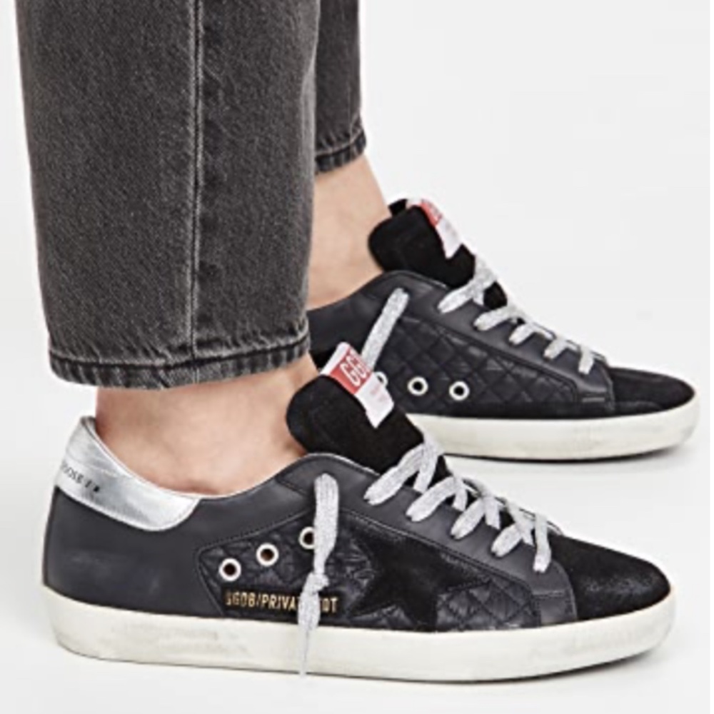 NEW Golden Goose Superstar black/silver 38